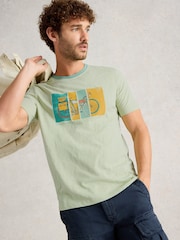 White Stuff Green Abersoch Bike Graphic 100% Cotton T-Shirt - Image 1 of 6