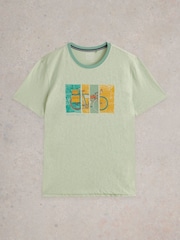 White Stuff Green Abersoch Bike Graphic 100% Cotton T-Shirt - Image 5 of 6