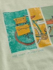 White Stuff Green Abersoch Bike Graphic 100% Cotton T-Shirt - Image 6 of 6