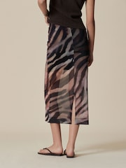 Zebra Mesh Midi Pencil Skirt - Image 2 of 4