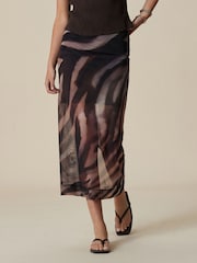 Zebra Mesh Midi Pencil Skirt - Image 3 of 4