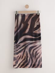Zebra Mesh Midi Pencil Skirt - Image 5 of 7