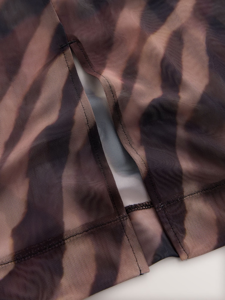 Zebra Mesh Midi Pencil Skirt - Image 7 of 7