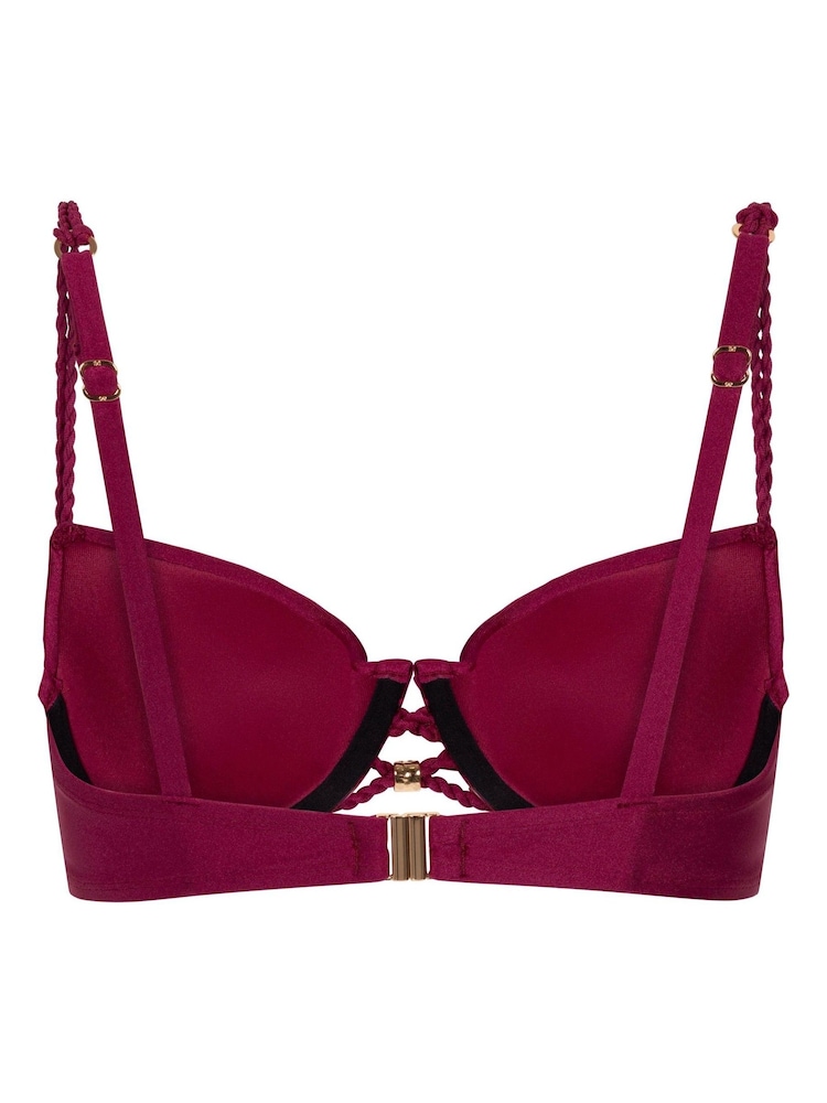 Hunkemöller Red Marrakech Padded Underwired Bikini Top - Image 5 of 5