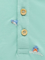 Purebaby 100% Cotton Shark Print Polo Shirt - Imagen 2 de 4