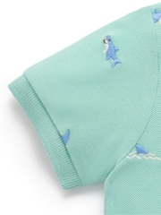 Purebaby 100% Cotton Shark Print Polo Shirt - Imagen 3 de 4