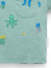 Purebaby Green Relaxed 100% Cotton Octopus Print T-Shirt - Image 4 of 4