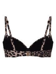 Hunkemöller Animalia Padded Underwired Brown Bikini Top - Image 4 of 4
