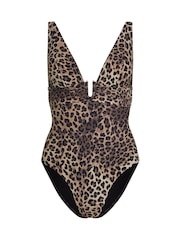 Hunkemöller Luxe Animalia Shaping Brown Bathingsuit - Image 4 of 5