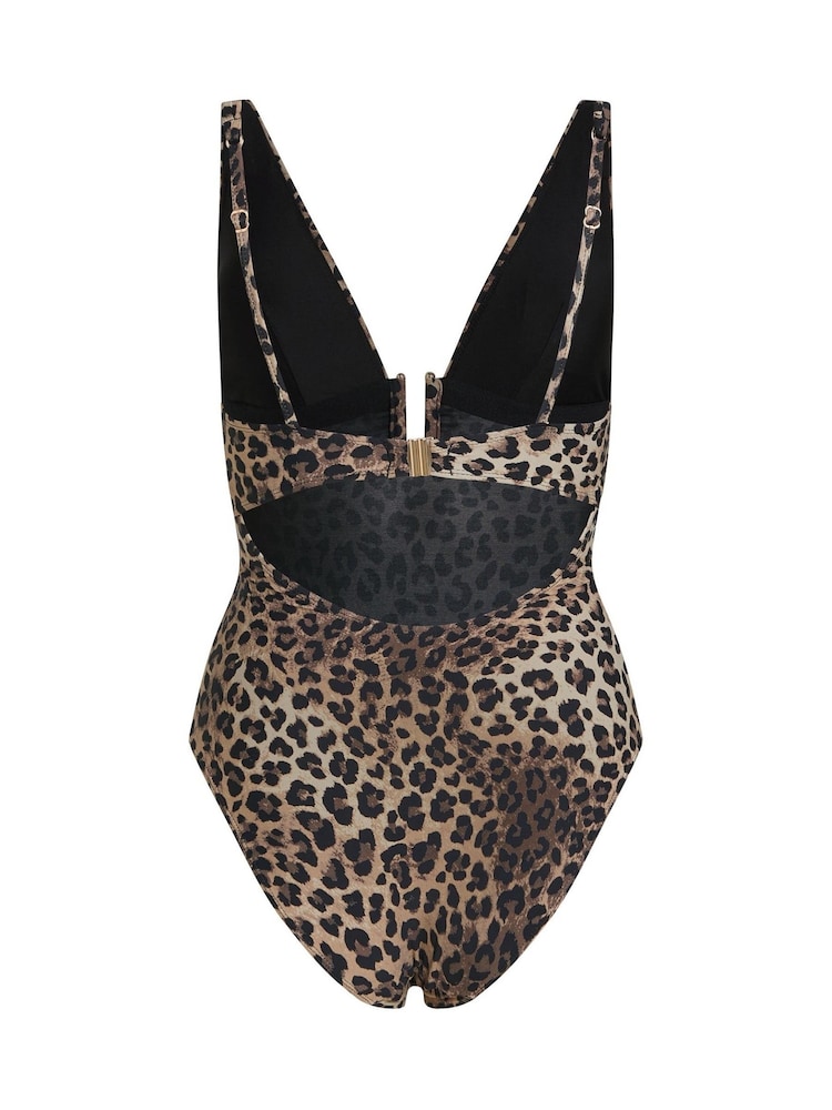 Hunkemöller Luxe Animalia Shaping Brown Bathingsuit - Image 5 of 5