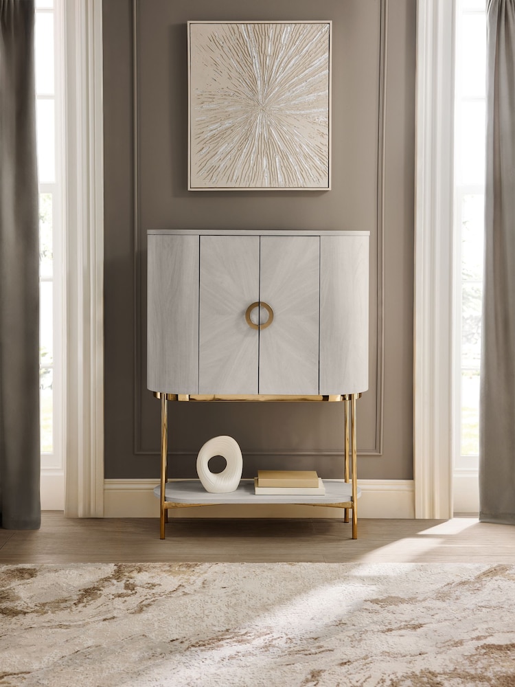 Light Natural Mia Marquetry Drinks Cabinet - Image 1 of 10