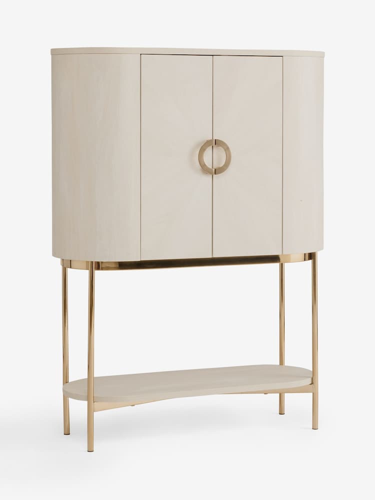 Light Natural Mia Marquetry Drinks Cabinet - Image 10 of 10