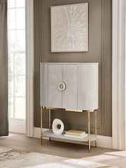 Light Natural Mia Marquetry Drinks Cabinet - Image 3 of 10