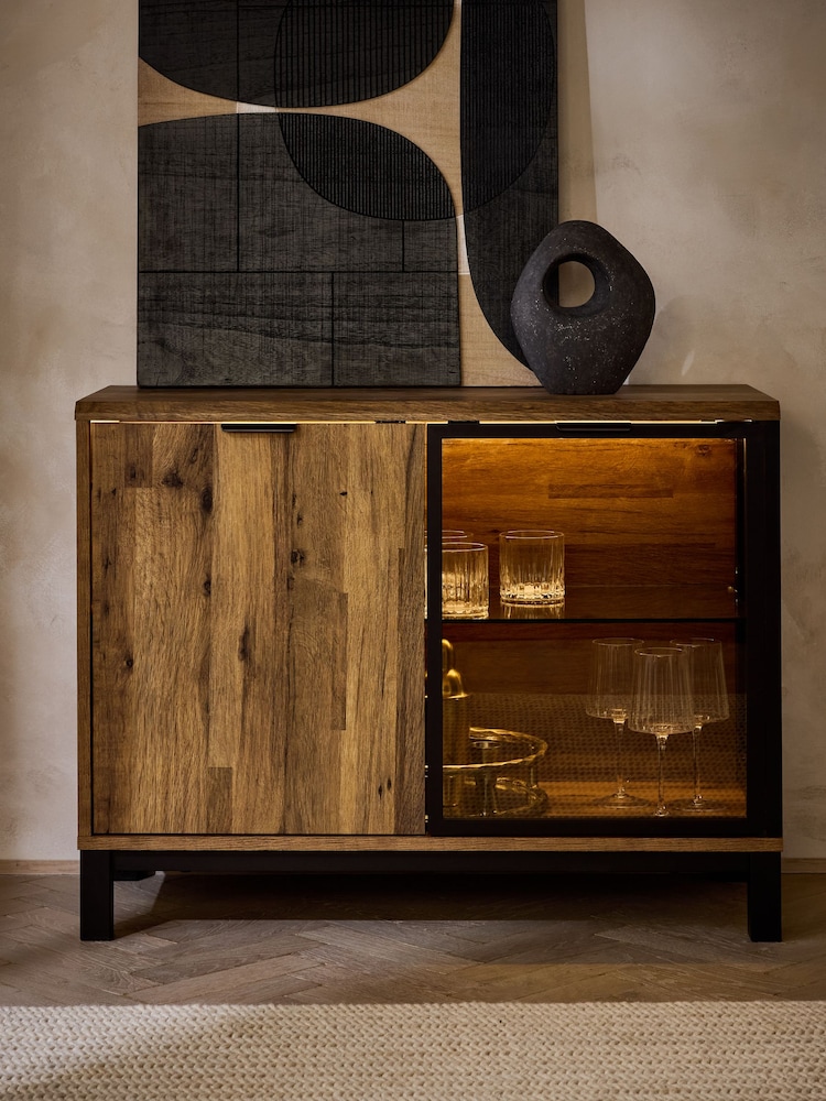 Dark Bronx Glass Lit Small Sideboard - Image 1 of 9