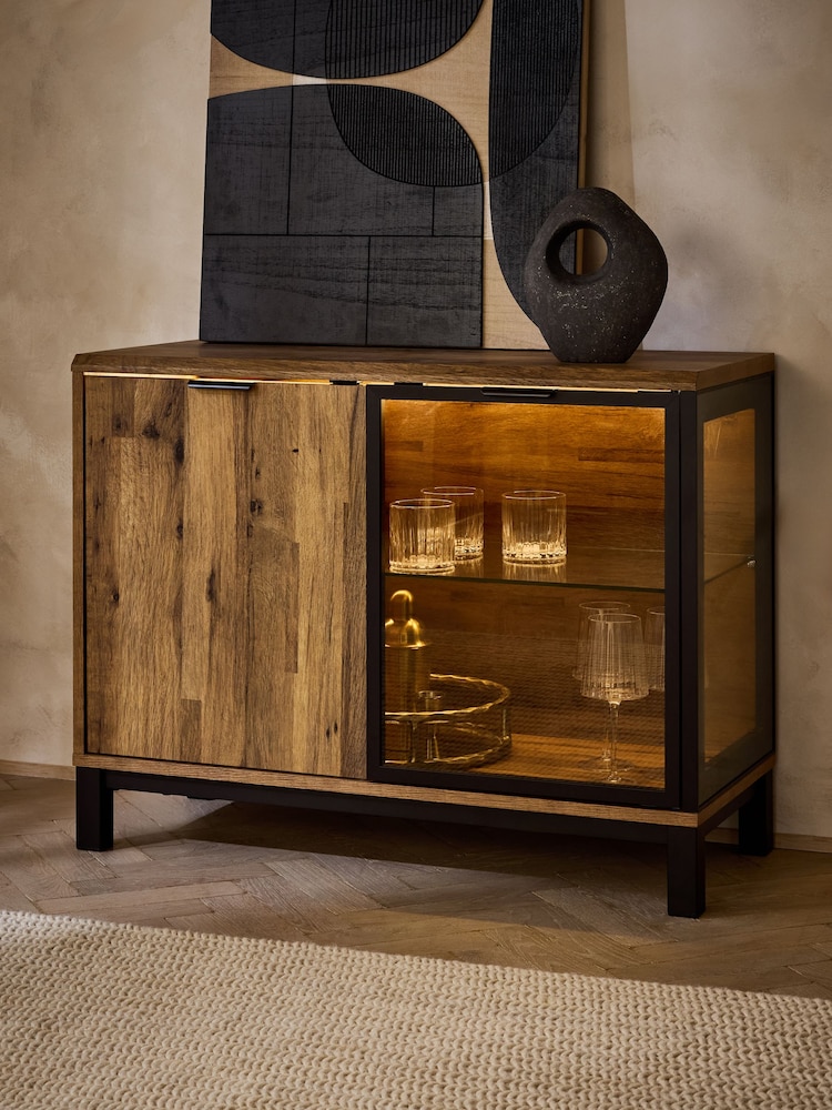 Dark Bronx Glass Lit Small Sideboard - Image 2 of 9