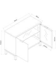 Dark Bronx Glass Lit Small Sideboard - Image 5 of 9