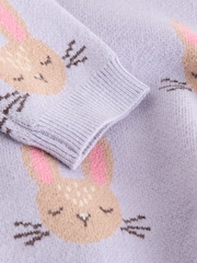 Purple Rabbit Baby Knitted Jumper and Leggings Set 2 Piece (0mths-2yrs) - Image 5 of 5