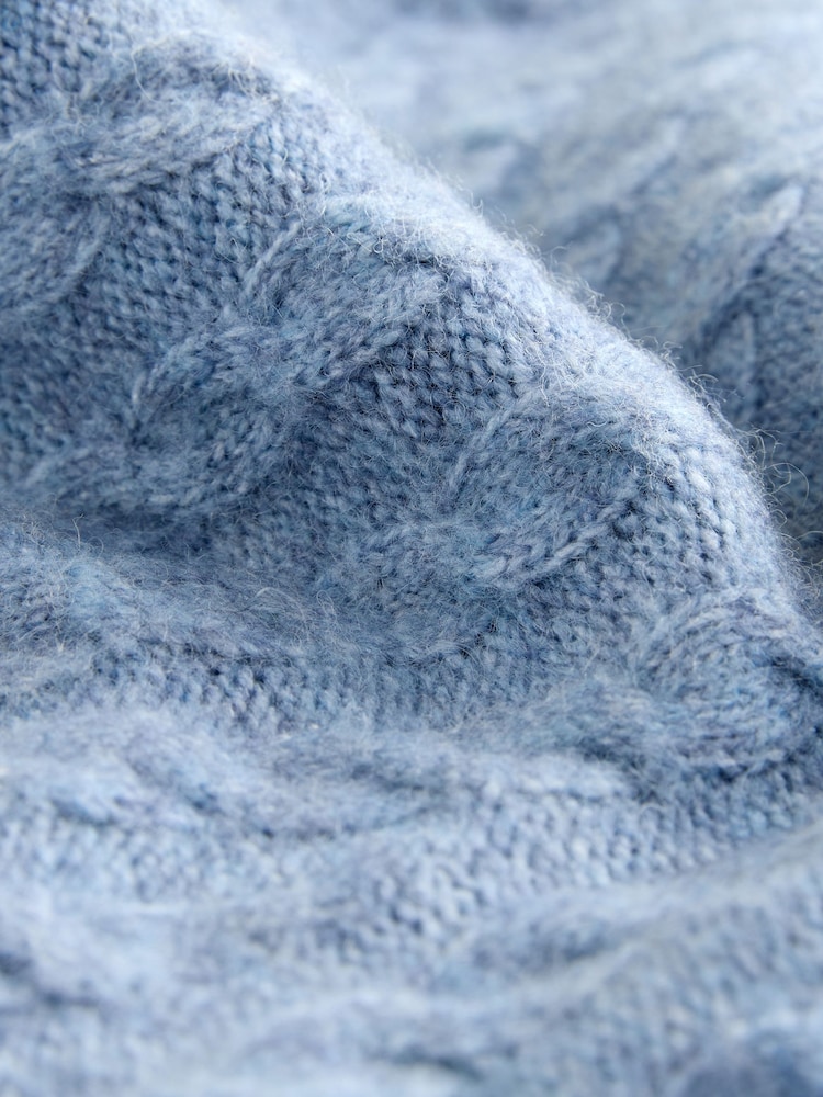 Chambray Blue Cable Knit Mini Jumper Dress - Image 8 of 8 Chambray Blue Cable Knit Mini Jumper Dress - Image 8 of 8