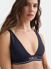 TALA Blue Stripe Logo Elastic V-Neck Bra - Image 1 of 3