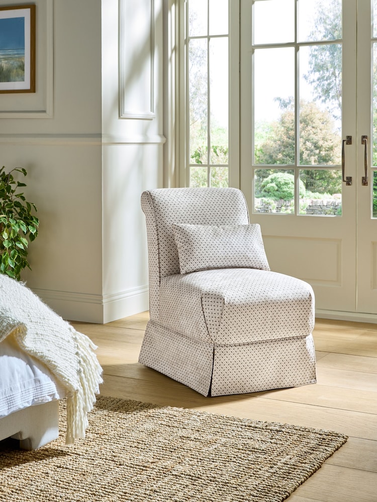 Laura Ashley Knellbank Geo Natural and Fern Brancaster Accent Chair - Image 1 of 7