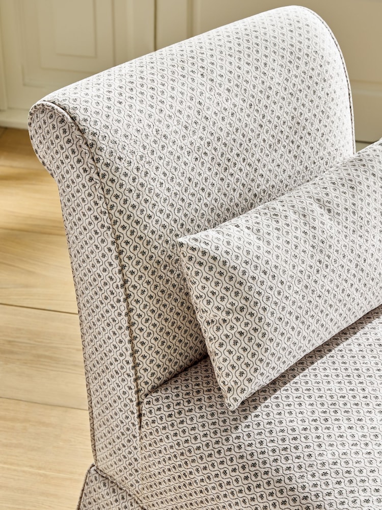 Laura Ashley Knellbank Geo Natural and Fern Brancaster Accent Chair - Image 2 of 7