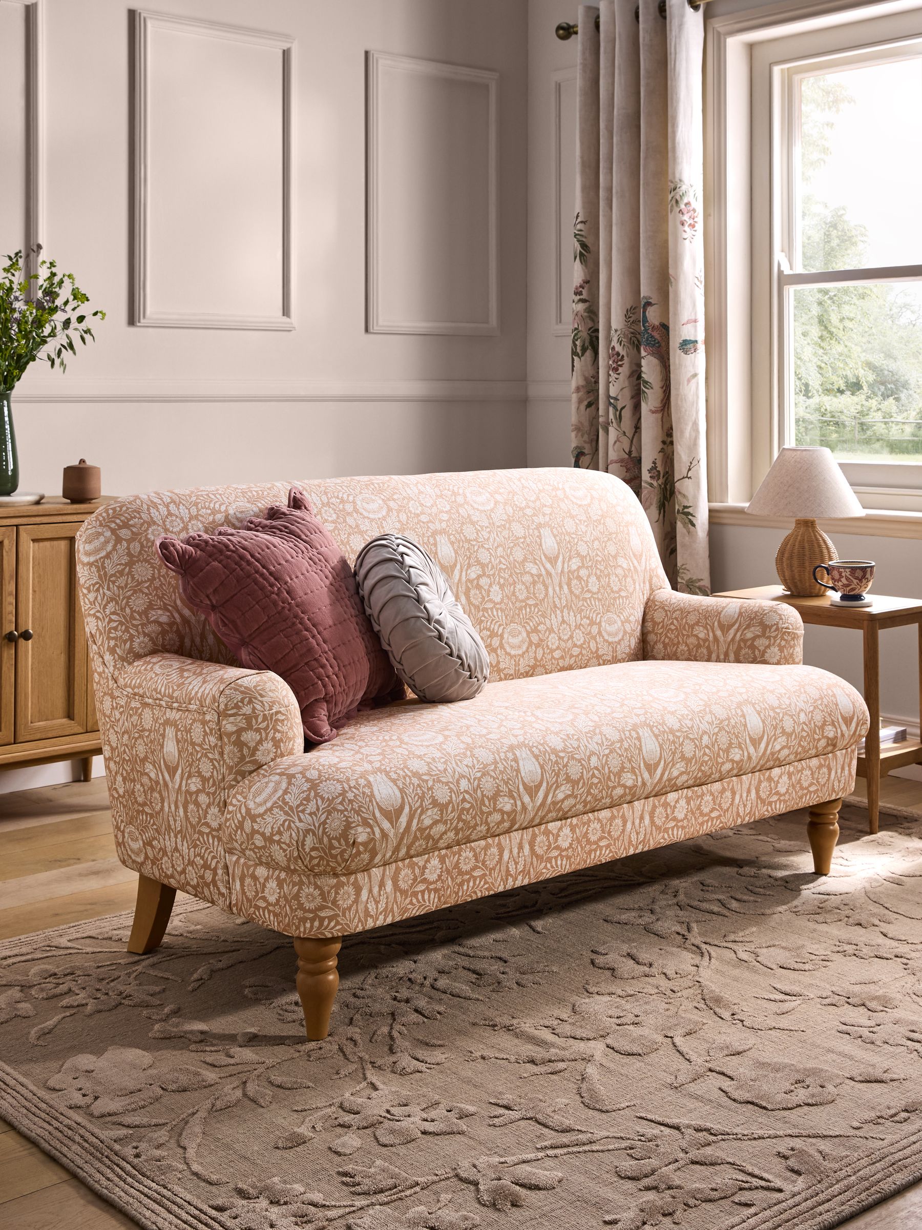 Buy Laura Ashley Ashstead Damask Plaster Natural Small Clipsham 2