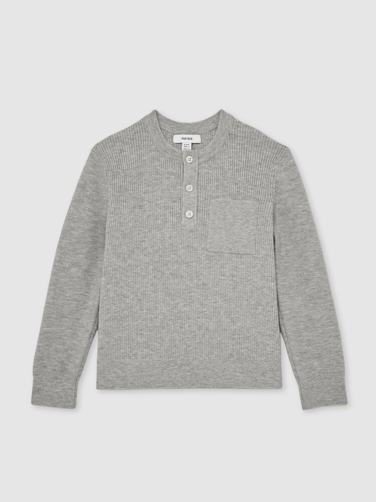 Reiss Harrison Cotton Blend Rib Knit Henley Top - Imagen 2 de 4 Reiss Harrison Cotton Blend Rib Knit Henley Top - Imagen 2 de 4