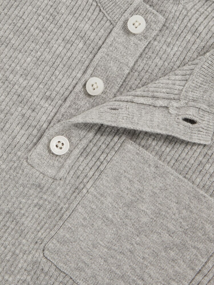 Reiss Harrison Cotton Blend Rib Knit Henley Top - Imagen 4 de 4 Reiss Harrison Cotton Blend Rib Knit Henley Top - Imagen 4 de 4