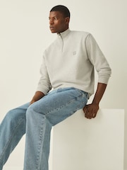 Lyle & Scott Grey Loungewear Quarter Zip Sweatshirt - Image 3 of 5