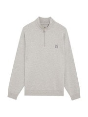 Lyle & Scott Grey Loungewear Quarter Zip Sweatshirt - Image 5 of 5