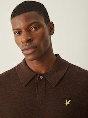 Marrón - Lyle & Scott Lambswool Blend Rugby Jumper - Imagen 3 de 4
