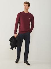 Lyle & Scott Red Cotton Merino Crew Neck Jumper - Image 3 of 5