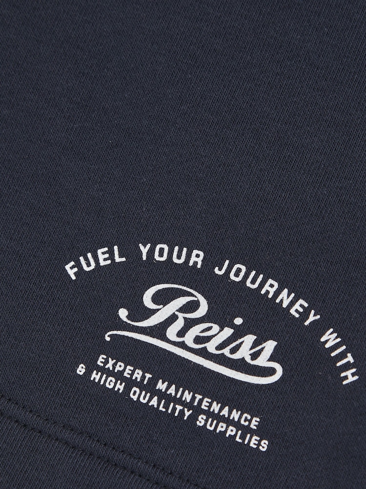 Reiss Washed Blue Moor Cotton Blend Motor Cars Sweat Shorts - Image 4 of 4