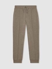 Reiss Taupe Brown Premier Interlock Drawstring Joggers - Image 2 of 4
