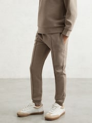 Reiss Taupe Brown Premier Interlock Drawstring Joggers - Image 2 of 4