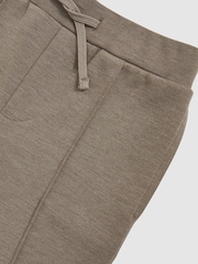 Reiss Taupe Brown Premier Interlock Drawstring Joggers - Image 4 of 4