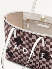 Radley Large Cream Southwell Gardens Check Open Top Tote Bag - Imagen 2 de 4