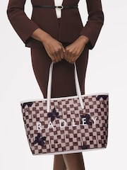 Radley Large Cream Southwell Gardens Check Open Top Tote Bag - Imagen 4 de 4