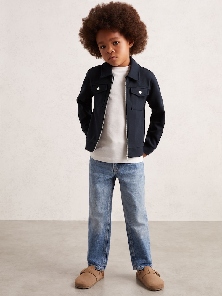 Reiss Medina Interlock Zip Through Overshirt - Imagen 1 de 4