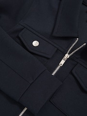 Reiss Navy Blue Medina 3-9 yrs Interlock Zip Through Overshirt - Image 5 of 5