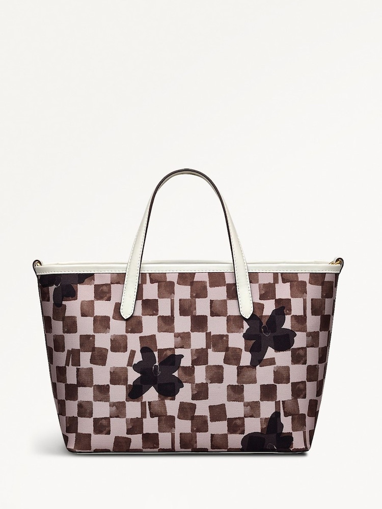 Radley Medium Cream Southwell Gardens Check Open Top Grab Bag - Image 2 of 5 Radley Medium Cream Southwell Gardens Check Open Top Grab Bag - Image 2 of 5
