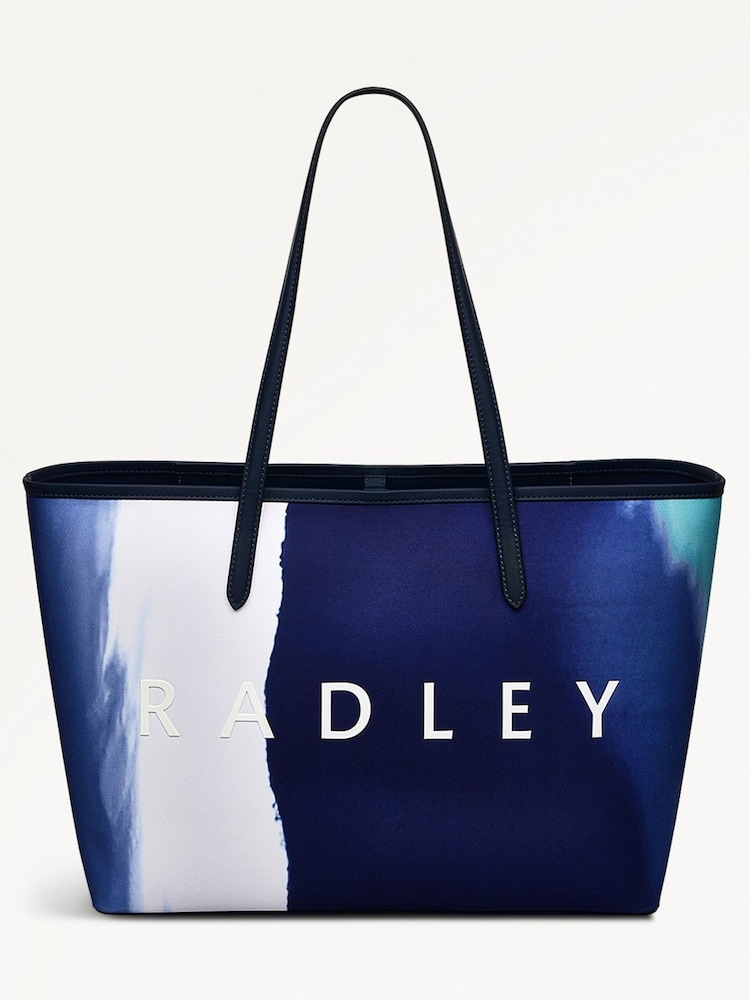 Radley Large Blue Southwell Gardens Stripe Open Top Tote Bag - Image 1 of 5
