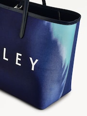 Radley Large Blue Southwell Gardens Stripe Open Top Tote Bag - Image 4 of 5
