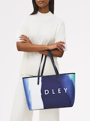 Radley Large Blue Southwell Gardens Stripe Open Top Tote Bag - Image 5 of 5