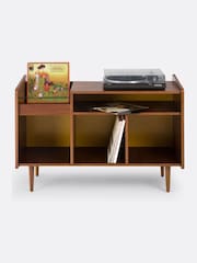 La Redoute Intérieurs Yellow Ronda Walnut Veneer Vintage Vinyl Storage - Image 1 of 6