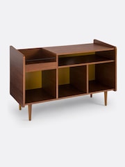 La Redoute Intérieurs Yellow Ronda Walnut Veneer Vintage Vinyl Storage - Image 4 of 6
