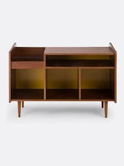 La Redoute Intérieurs Yellow Ronda Walnut Veneer Vintage Vinyl Storage - Image 5 of 6
