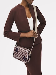 Radley Small Cream Southwell Gardens Check Zip Top Cross-Body Bag - Imagen 5 de 5