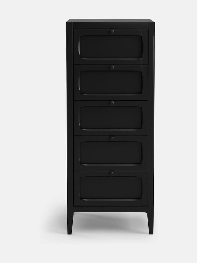La Redoute Intérieurs Black Eugenie 5 Drawer Tallboy - Image 1 of 5