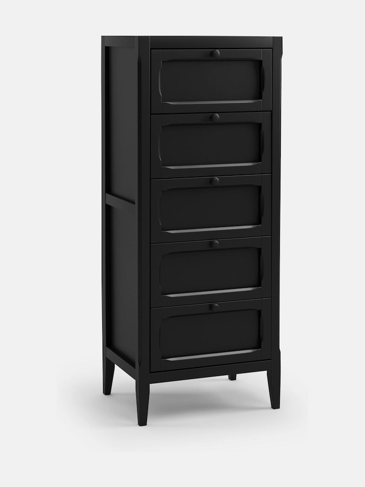 La Redoute Intérieurs Black Eugenie 5 Drawer Tallboy - Image 2 of 5